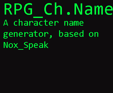 Character name generator