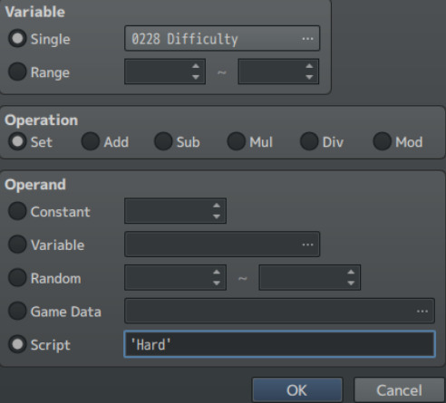 Assigning a variable through rpgmaker UI